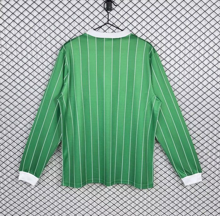 Long Sleeve Retro Jersey 1987-1988 Werder Bremen Away Green Soccer Jersey Vintage Football Shirt