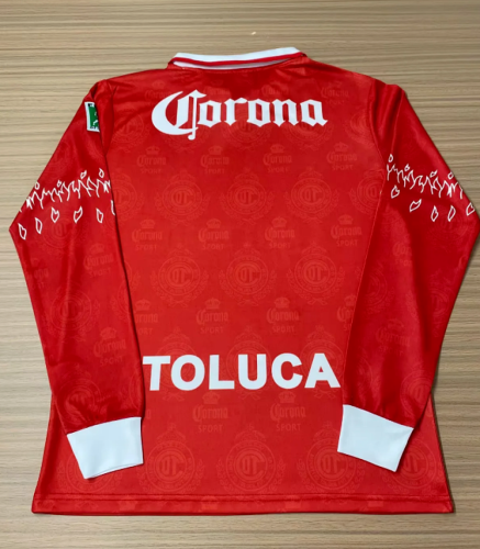Long Sleeve Retro Jersey 1996-1997 Deportivo Toluca Home Soccer Jersey Vintage Football Shirt