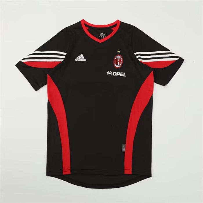 Retro Jersey 2003-2004 AC Milan Black Soccer Training Jersey Vintage Football Shirt