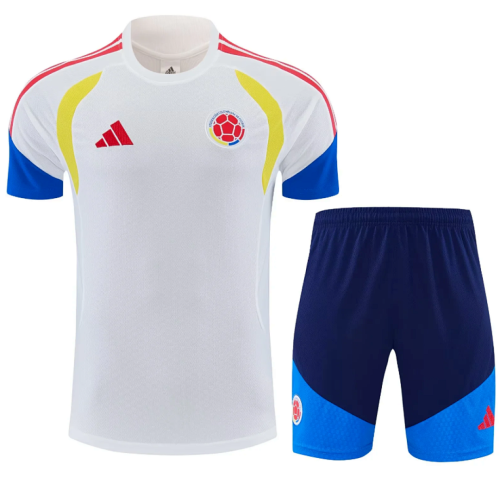 Adult Uniform 2026 Colombia White Soccer Training Jersey and Shorts Football Kits