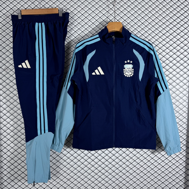 2026 Argentina Dark Blue Soccer Windbreaker Jacket Football Jacket and Pants