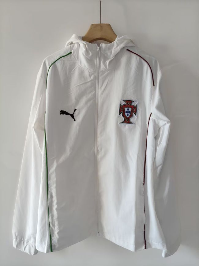 2025-2026 Portugal White Soccer Windbreaker Jacket Football Jacket