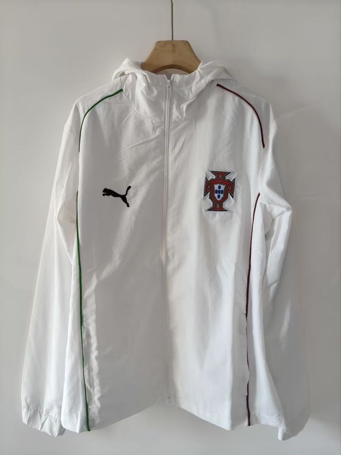 2025-2026 Portugal White Soccer Windbreaker Jacket Football Jacket