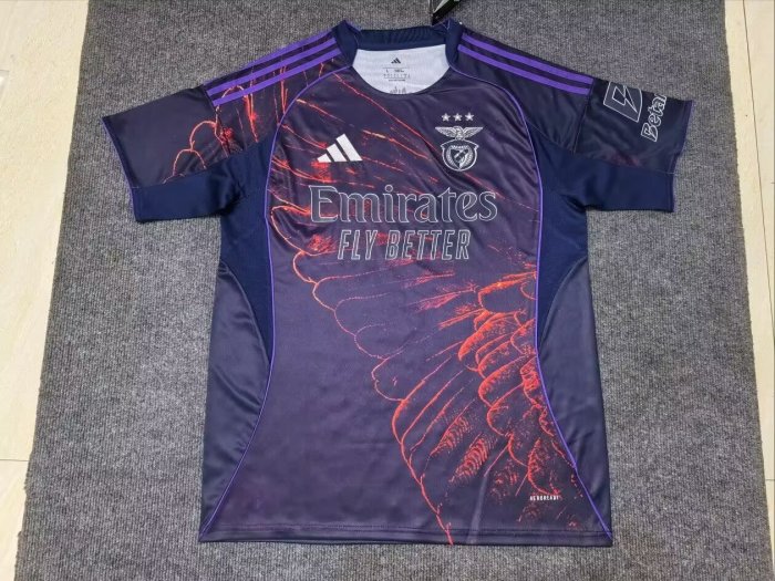 Fan Version 2025-2026 Benfica Fourth Away Purple Soccer Jersey Football Shirt