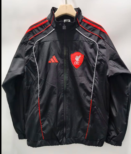 2025-2026 Liverpool Black/Red Soccer Windbreaker Jacket Football Jacket