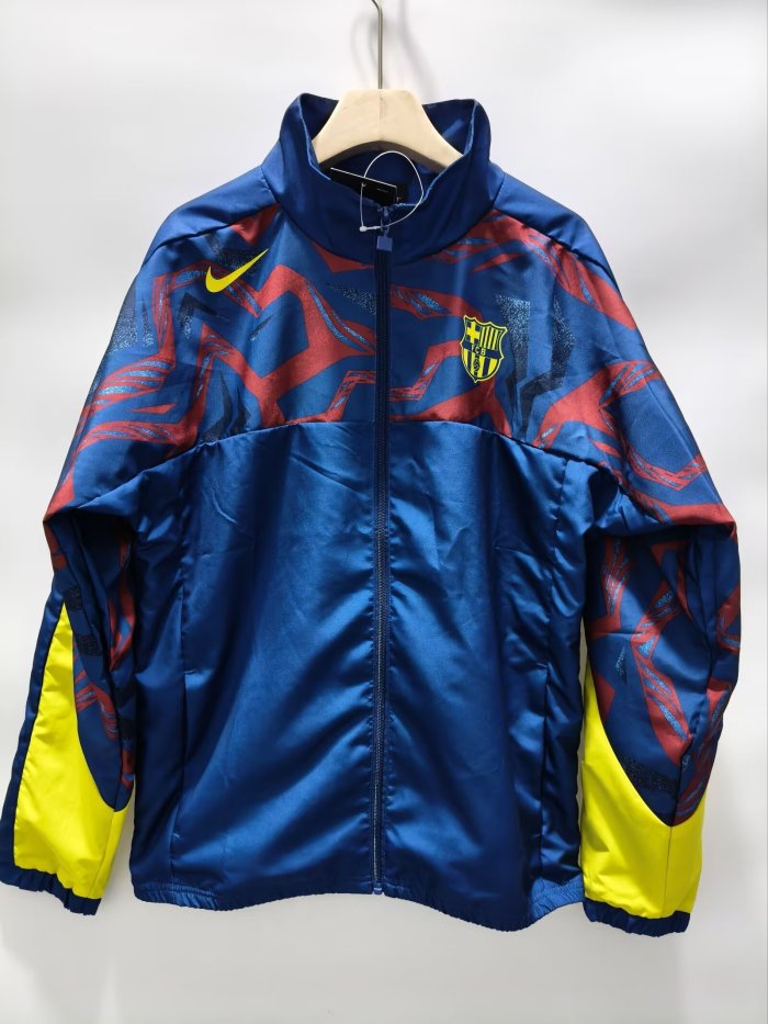2025-2026 Barcelona Blue Soccer Windbreaker Jacket Football Jacket
