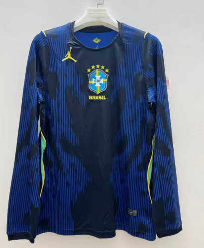 Long Sleeve Fan Version 2026 Brazil Away Soccer Jersey Brasil Camisetas de Futbol