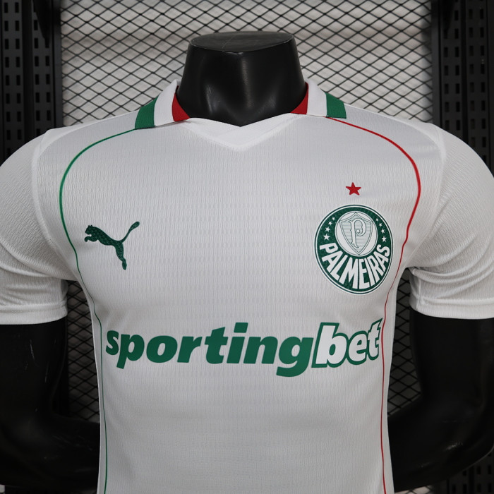 with One Star Player Version 2026-2027 Palmeiras Away White Soccer Jersey Football Shirt