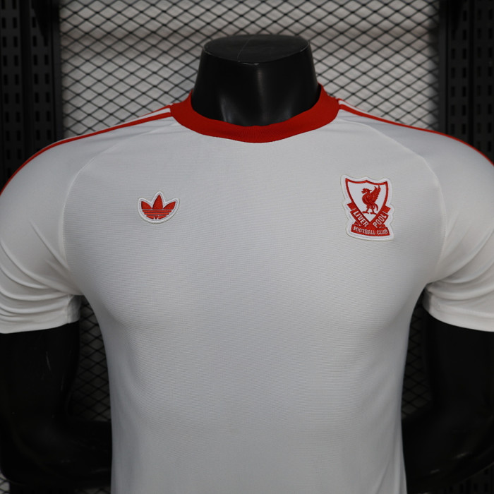 Fan Version 2025-2026 Liverpool White/Red Soccer Training Jersey Football Shirt