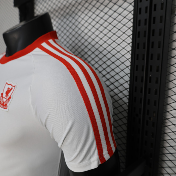 Fan Version 2025-2026 Liverpool White/Red Soccer Training Jersey Football Shirt