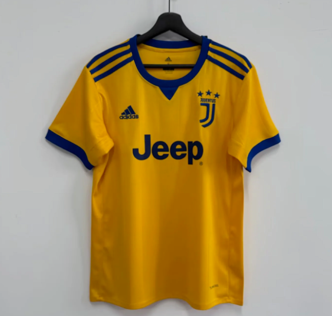 Retro Jersey 2017-2018 Juventus Away Yellow Soccer Jersey Vintage Football Shirt