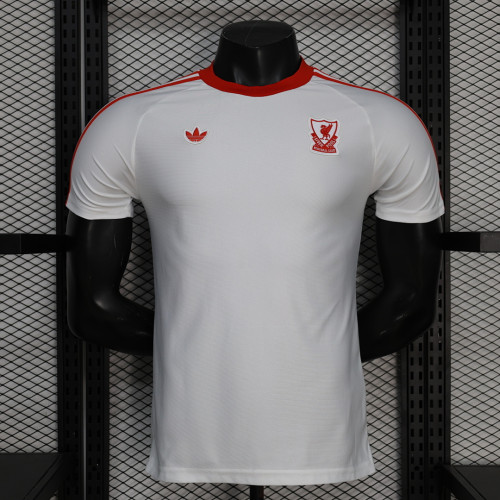 Fan Version 2025-2026 Liverpool White/Red Soccer Training Jersey Football Shirt