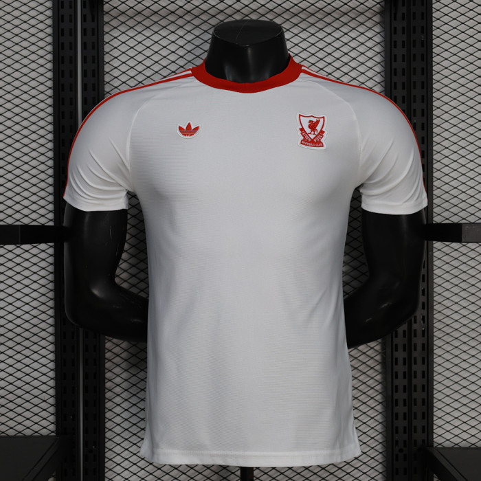 Fan Version 2025-2026 Liverpool White/Red Soccer Training Jersey Football Shirt