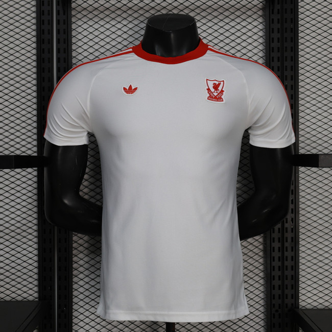 Fan Version 2025-2026 Liverpool White/Red Soccer Training Jersey Football Shirt