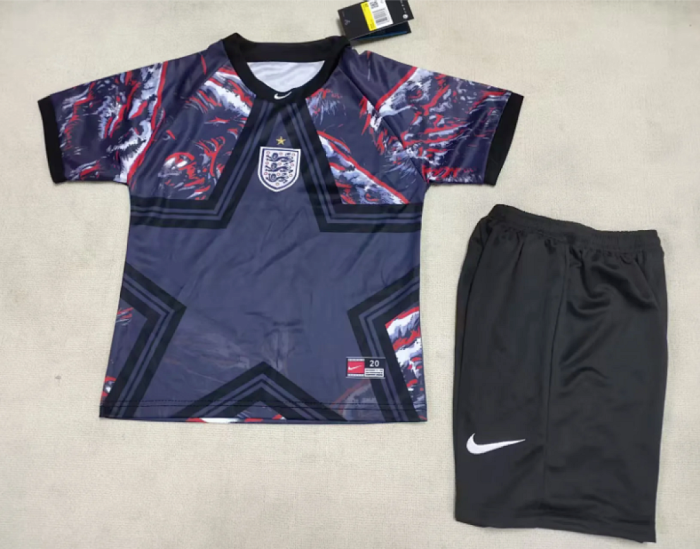 Youth Uniform Kids Kit 2026 England Goalkeeper Soccer Jersey Shorts Child Football Set