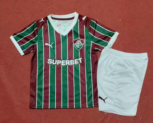 Youth Uniform Kids Kit 2026-2027 Fluminense Home Soccer Jersey Shorts Child Football Set