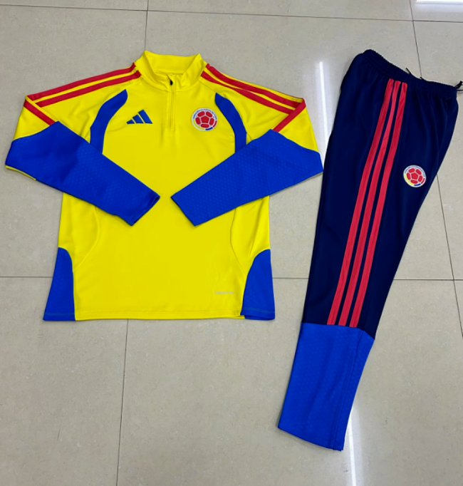 2026 Colombia Yellow Soccer Training Sweater and Pants Football Kit