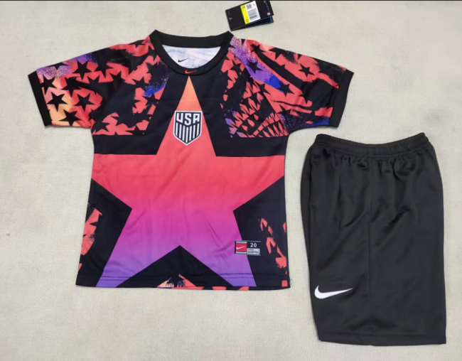 Youth Uniform Kids Kit USA 2026 Goalkeeper Soccer Jersey Shorts United States Child Football Set
