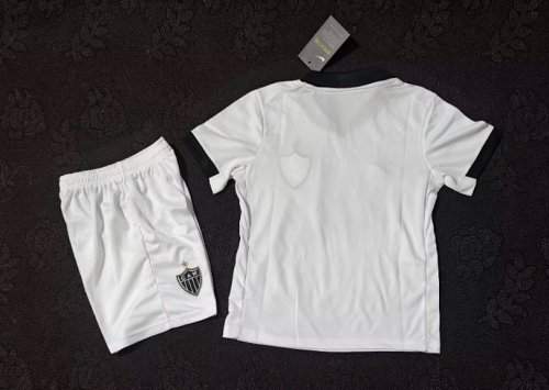 Youth Uniform Kids Kit 2025-2026 Atletico Mineiro Away White Soccer Jersey Shorts Child Football Set