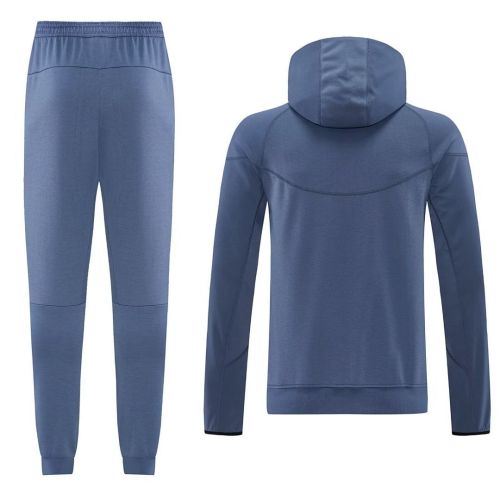 with Caps 2026 PSG Grey Soccer Windbreaker Hoodie and Pants Paris Football Hoody