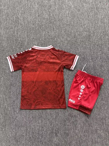 Youth Uniform Kids Kit 2026-2027 Stuttgart Away Red Soccer Jersey Shorts Horona Child Football Set