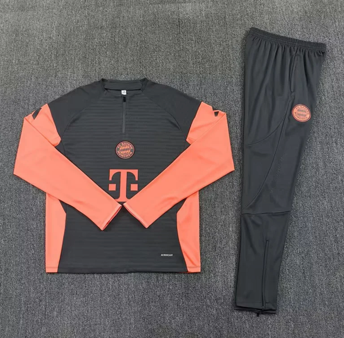 2026 Bayern Munich Grey Soccer Training Sweater and Pants Football Kit