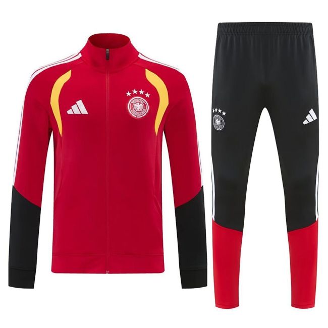 Adult 2026-2027 Germany Red Soccer Jacket and Long Pants Football Tracksuit