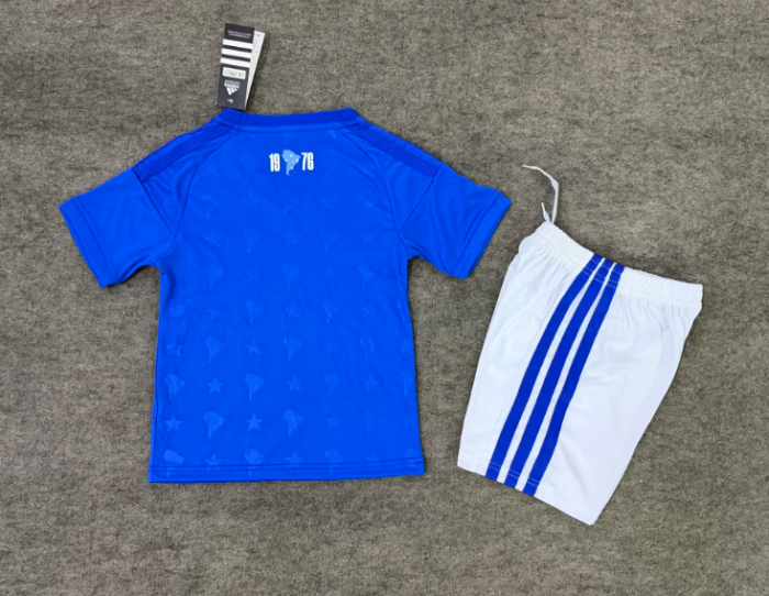 Youth Uniform Kids Kit 2026-2027 Cruzeiro Home Soccer Jersey Shorts Child Football Set