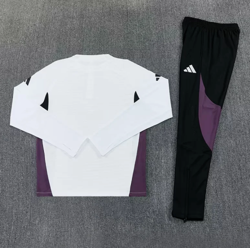 2026 Manchester United White Soccer Training Sweater and Pants Football Kit