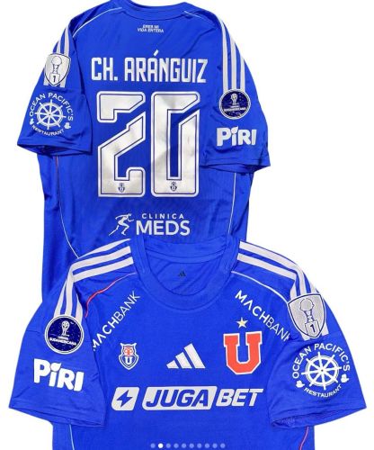 with All Sponor Logos+Libertadores Patch Fans Version 2025-2026 Club Universidad de Chile Blue Special Edition Soccer Jersey Football Shirt