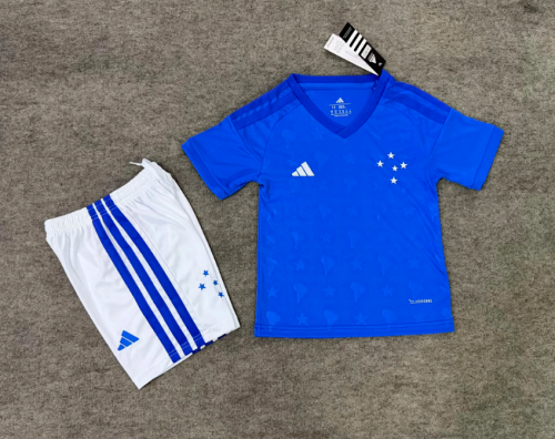 Youth Uniform Kids Kit 2026-2027 Cruzeiro Home Soccer Jersey Shorts Child Football Set