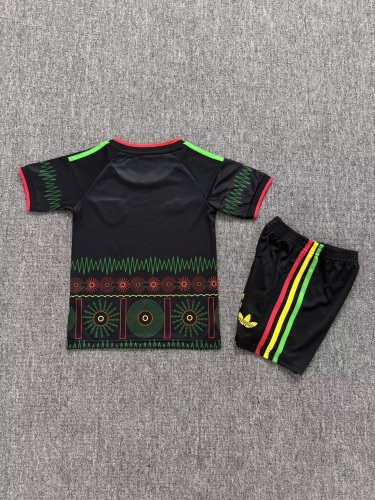 Youth Uniform Kids Kit 2026 Jamaica Away Black Soccer Jersey Shorts Child Football Set