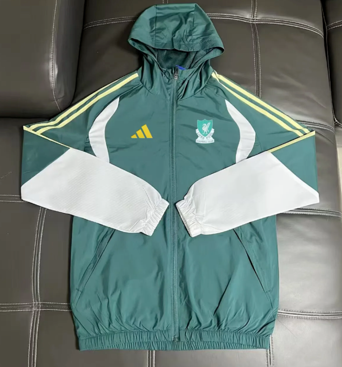 2026-2027 Liverpool Green/White Soccer Windbreaker Jacket Football Jacket