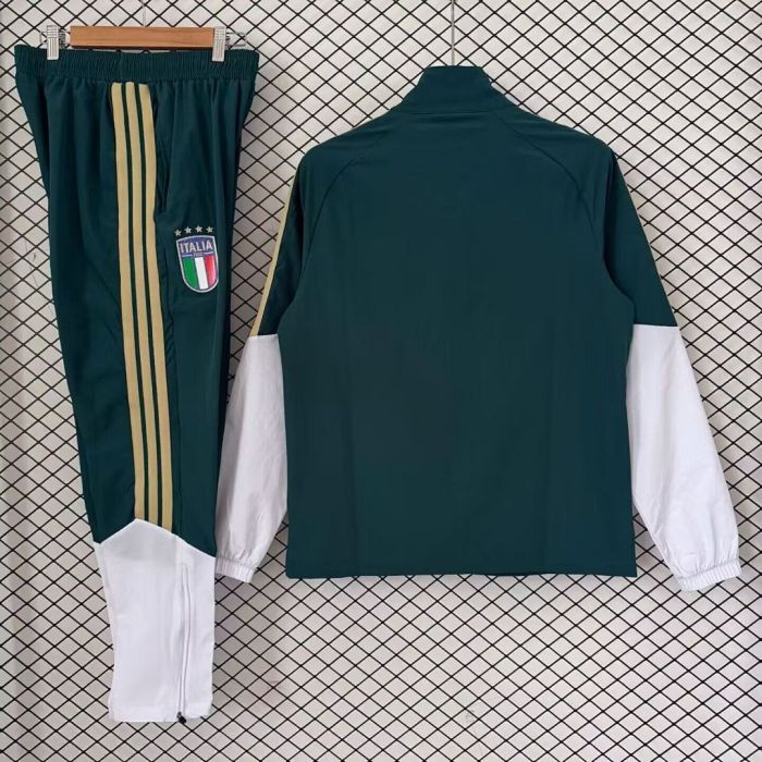 Adult 2026-2027 Italy Green/White Soccer Jacket and Long Pants Football Tracksuit
