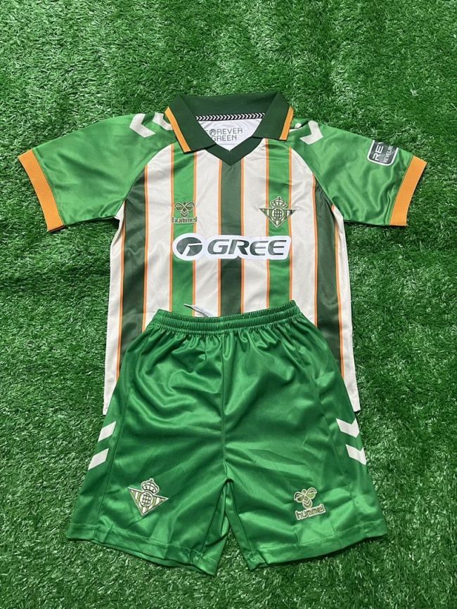 Youth Uniform Kids Kit 2025-2026 Real Betis Forever Version Soccer Jersey Shorts Child Football Set