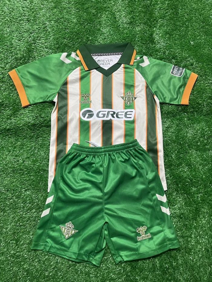 Youth Uniform Kids Kit 2025-2026 Real Betis Forever Version Soccer Jersey Shorts Child Football Set