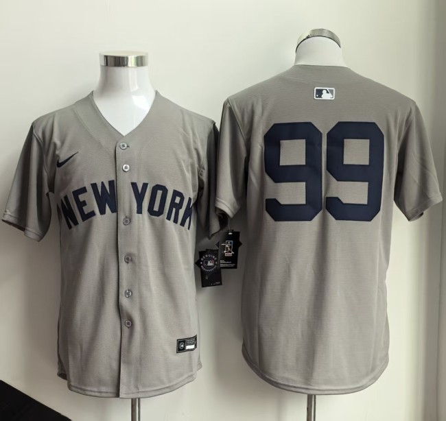 New York Yankees 99 Grey MLB Jersey Baseball Shirt