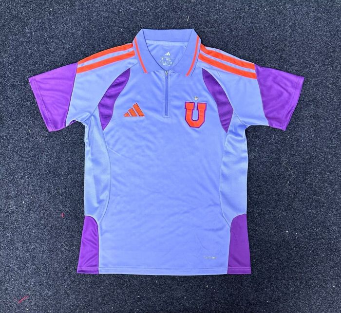 with Zipper 2026-2027 Club Universidad de Chile Purple Soccer Polo Football Shirt