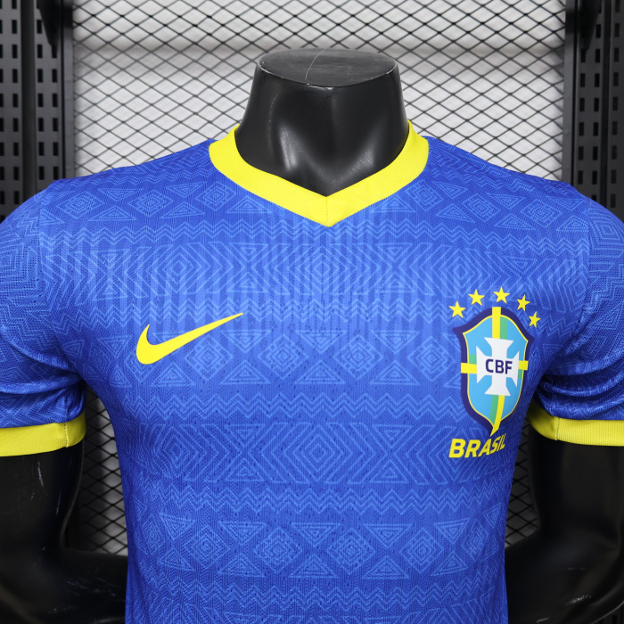 Player Version 2026 Brazil Blue Soccer Jersey Brasil Camisetas de Futbol