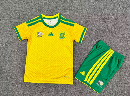 Youth Uniform Kids Kit 2026 South Africa Home Soccer Jersey Shorts Child Football Set