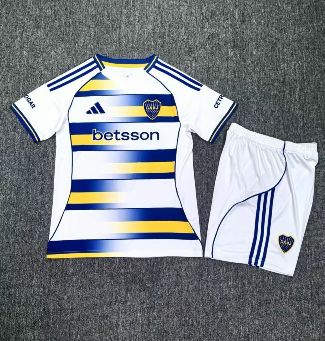 Adult Uniform 2025-2026 Boca Juniors Fourth Away White Soccer Jersey Shorts Football Kit