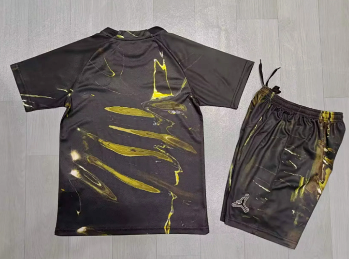 Youth Uniform Kids Kit 2025-2026 PSG Fifth Away Soccer Jersey Shorts Paris Child Football Set
