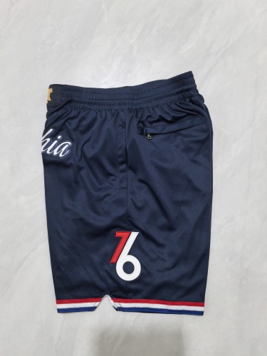 with Pocket 2026 City Edition Philadelphia 76ers Dark Blue NBA Shorts Basketball Pant