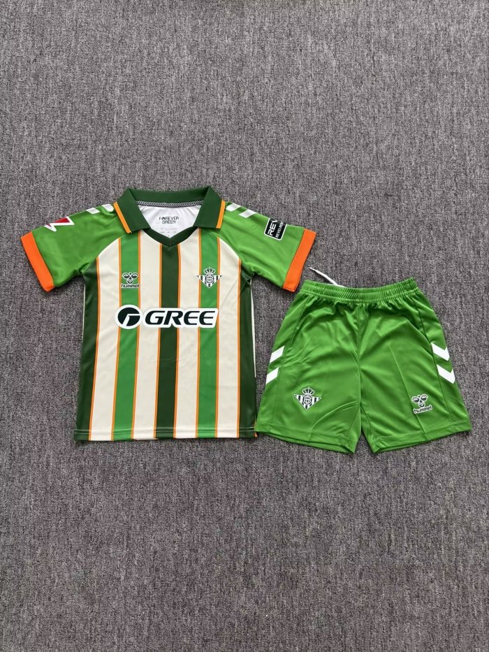 Youth Uniform Kids Kit 2026-2027 Real Betis Green/White Soccer Jersey Shorts Child Football Set