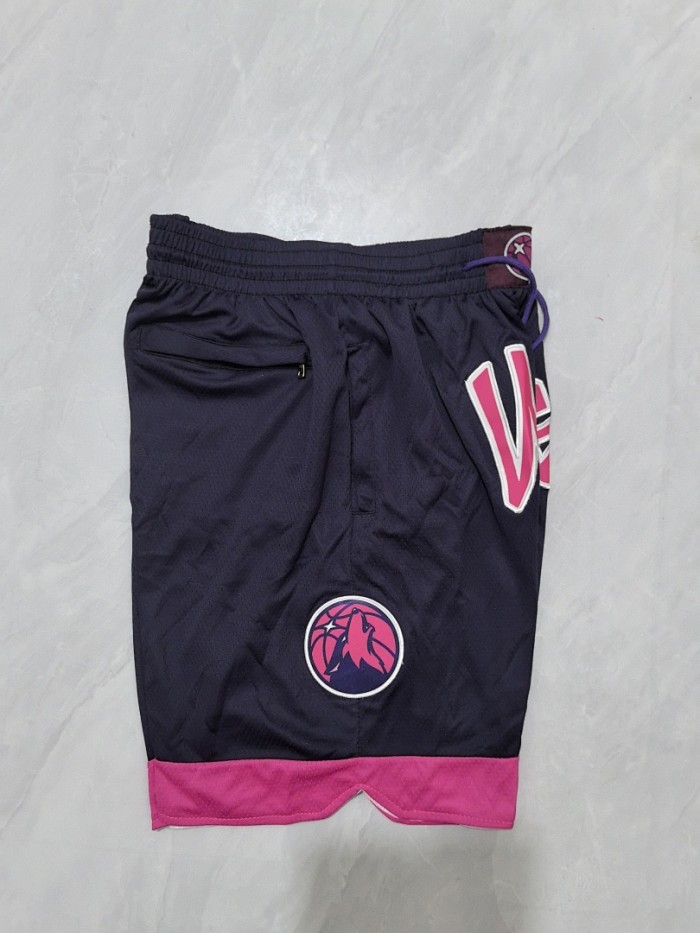 with Pocket 2026 City Edition Minnesota Timberwolves Purple NBA Shorts Basketball Pant