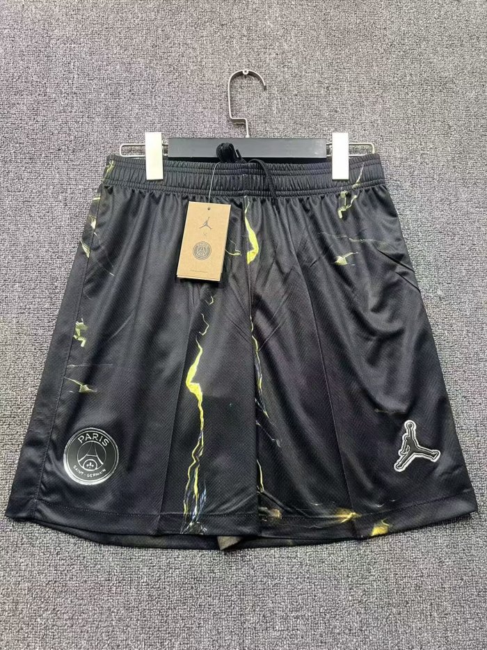 Fan Version 2025-2026 PSG Fourth Away Black Soccer Shorts Paris Football Shorts