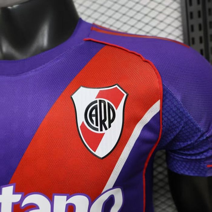 with Sponor Logo Player Version 2025-2026 River Plate Third Away Purple Soccer Jersey Football Shirt