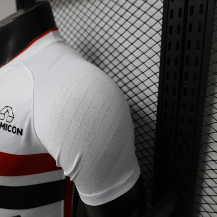 with Sponor Logo Player Version 2026-2027 Sao Paulo Home Soccer Jersey Football Shirt