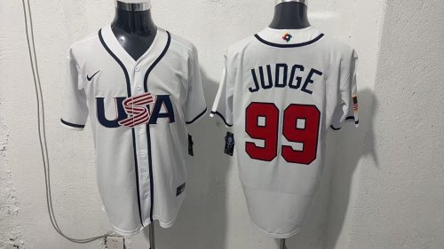 World Baseball Classic Jersey USA JUDGE 99 White Baseball Jersey United States WBC MLB Shirt