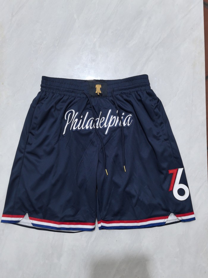 with Pocket 2026 City Edition Philadelphia 76ers Dark Blue NBA Shorts Basketball Pant